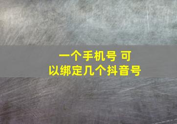 一个手机号 可以绑定几个抖音号